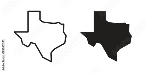 Texas icons silhouette vector flat illustration design. Stroke line icons