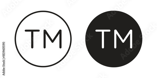 Trademark icons silhouette vector flat illustration design. Stroke line icons