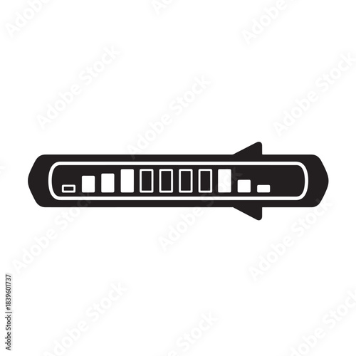 Loading bar icon for progress and buffering, simple vector illustration