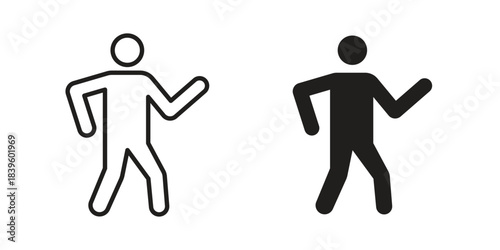 Walking icons silhouette vector flat illustration design. Stroke line icons