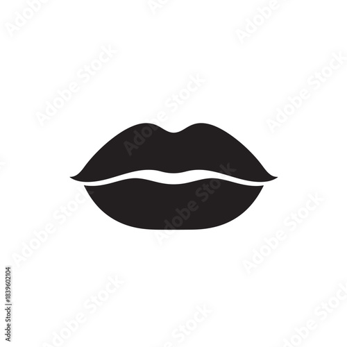 Lips icon for beauty and cosmetics, minimalist design
