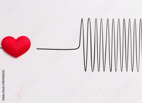 cardiogram heart beat and heart background