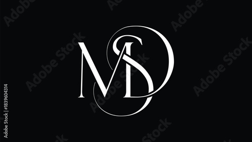 Vector MDS, MSD initial letter monogram logo design. Luxury and fashion logo