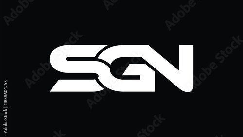 Vector SGN initial letter monogram logo design. 