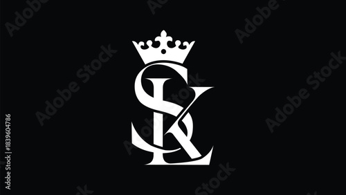 Vector SKL initial letter monogram logo design. Luxury and fashion logo 