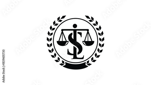 Vector SL law initial monogram logo design. 