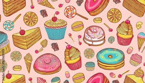 sweet treats seamless pattern