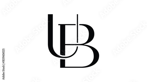 Vector UB, BU Letter Initial monogram logo design. Luxury and fashion logo