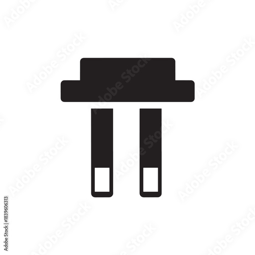 Minimalist black electrical plug icon flat vector design element for power and energy related apps or websites isolated on white