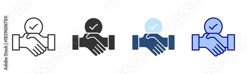 Agreement Icon Set. Designed In Multi Style