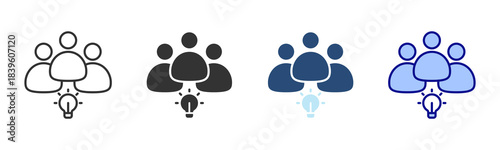 Community Idea Icon Set. Designed In Multi Style