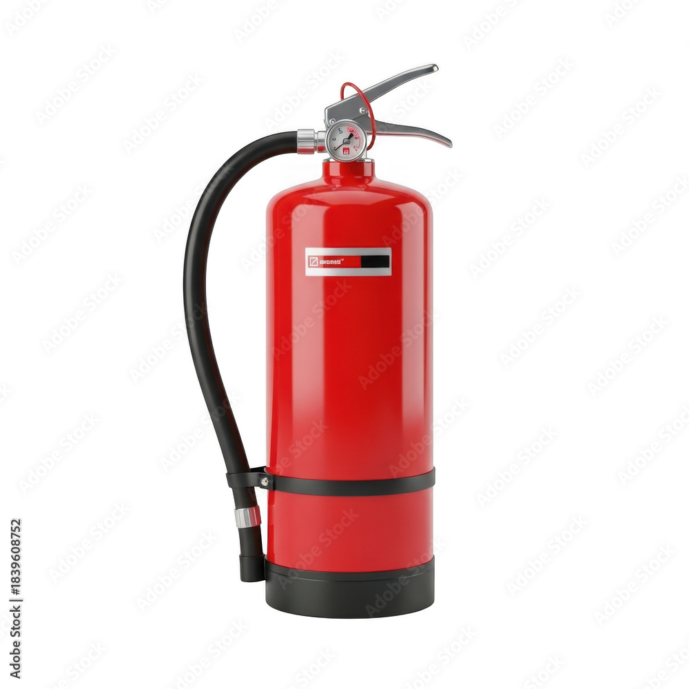 Fototapeta premium Red fire extinguisher isolated on transparent background
