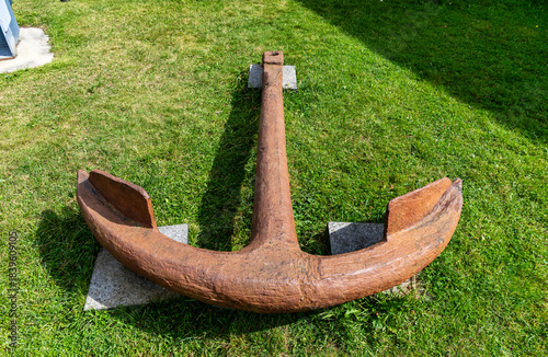 Oslo, Norway-August 11, 2025: Old Ship Anchor-Symbol of Nautical Heritage