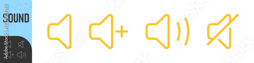 speaker, sound, volume icon set , low and hight level volume speaker icon. voice, audio, silent, mute icons in flat style for media player app and website