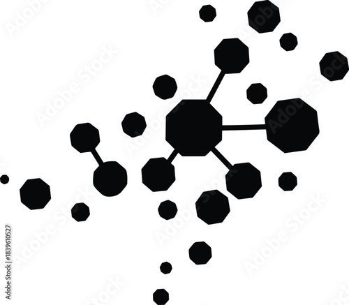 Abstract big data clusters network graphic