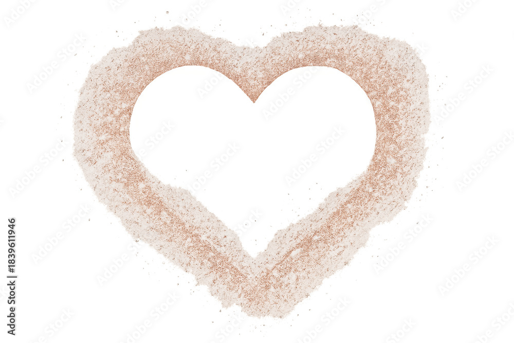 Fototapeta premium Rose gold glitter heart frame on transparent background