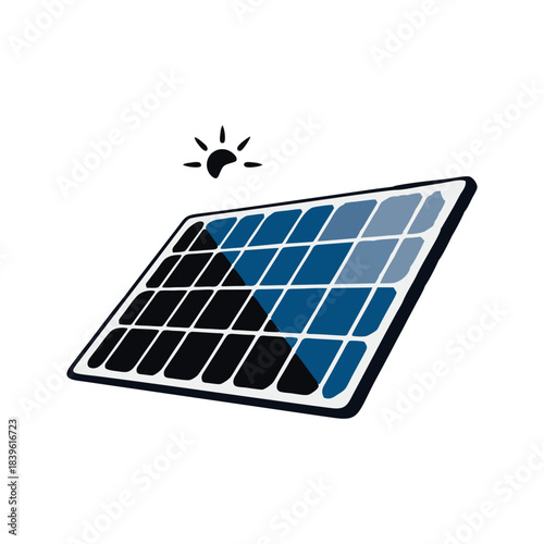 vector solar panels on a white background
