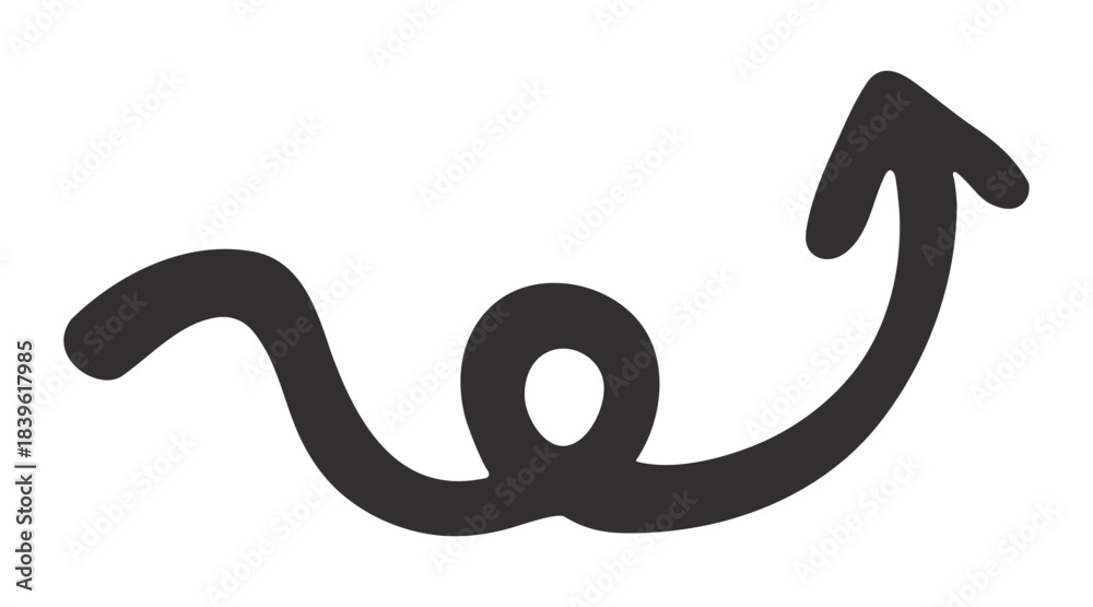 Obraz premium Simple doodle-style arrow drawn with a rough hand-sketched look, isolated on transparent background. Minimal vector illustration suitable for design, navigation, and infographic elements