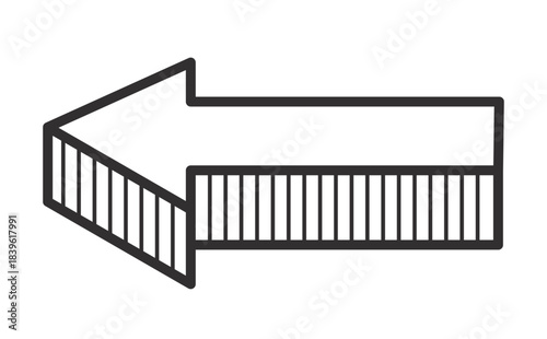 Simple 3D arrow with clean geometric volume, isolated on transparent background. Minimal vector illustration ideal for direction, navigation, and infographic design elements