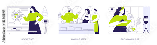 Nutrition classes isolated cartoon vector illustrations se