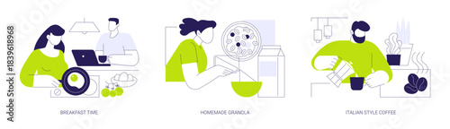 Breakfast time isolated cartoon vector illustrations se