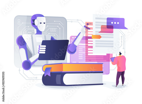 Neural Networks for Language Processing abstract concept vector illustration.