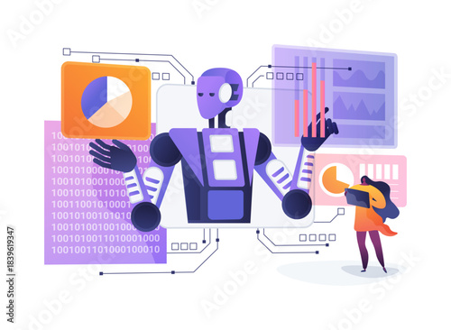 Generative AI for Synthetic Data Creation abstract concept vector illustration.