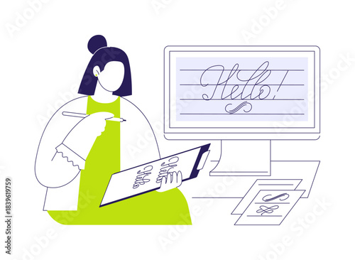 Calligraphy isolated cartoon vector illustrations.