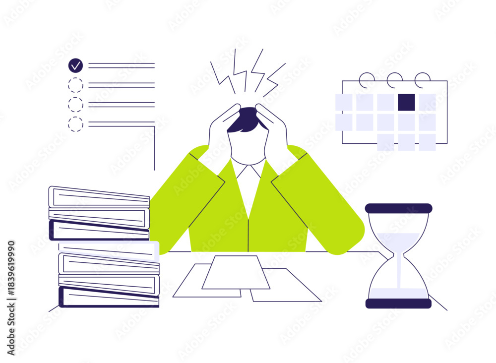 Naklejka premium Project deadline abstract concept vector illustration.