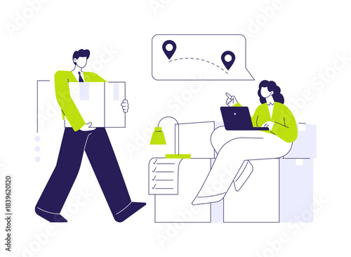 Relocation support abstract concept vector illustration.