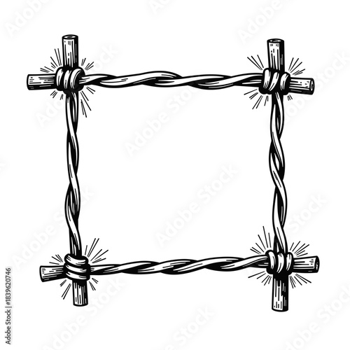 Rebar grid tied with metal wire, construction framework and structural engineering illustration
