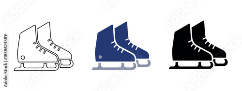 A simple illustration of ice skates, ideal for winter sports and Christmas-themed designs.