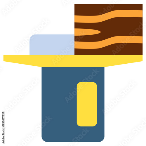 Jointer Machine Flat Color Icon, Mini Illustration Relate To Carpentry, Wood Industry. Use For Modern Concept, Ui, Ux Web And App Development.