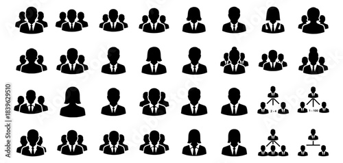People crowd team symbol. Transparent background SVG version of vector icons.