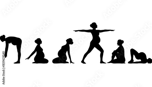 Pregnant Woman Yoga Pose Silhouette