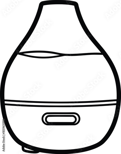 Simple line drawing of a modern essential oil diffuser