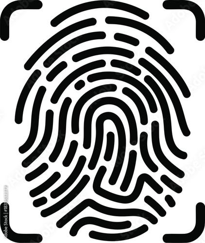 Digital fingerprint scan icon for security and identification purposes