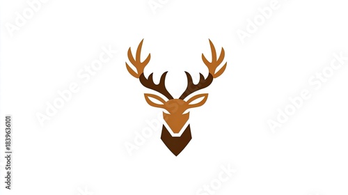 Stylized graphic representation of a majestic male deer head featuring prominent antlers