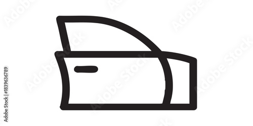 Car side door solid icon, car parts concept. Vector graphics. Part sign on white background, style icon mobile or web design.
