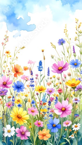Vibrant floral meadow