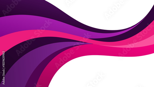 Abstract flowing waves of vibrant purple and hot pink colors creating a dynamic and energetic futuristic background with a smooth gradient transition and a clean dark backdrop ideal for modern