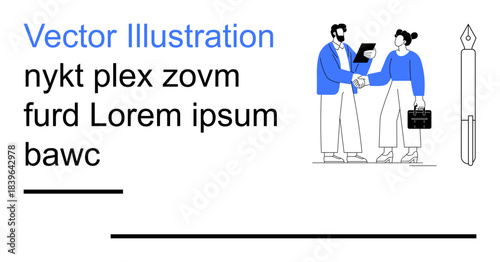Business networking, teamwork, partnerships, corporate communication, professionalism, career growth. Two people shaking hands and exchanging ideas. Business networking and teamwork concept