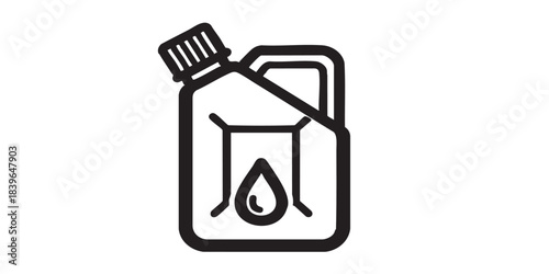 Gasoline canister solid icon, petroleum concept. Vector graphics. Car oil sign on white background, style icon mobile or web design.
