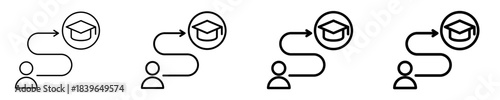 Learning Path Icon Set Different Style Collection

