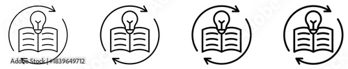 Continuous Learning Icon Set Different Style Collection

