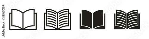 Open book vector icon set