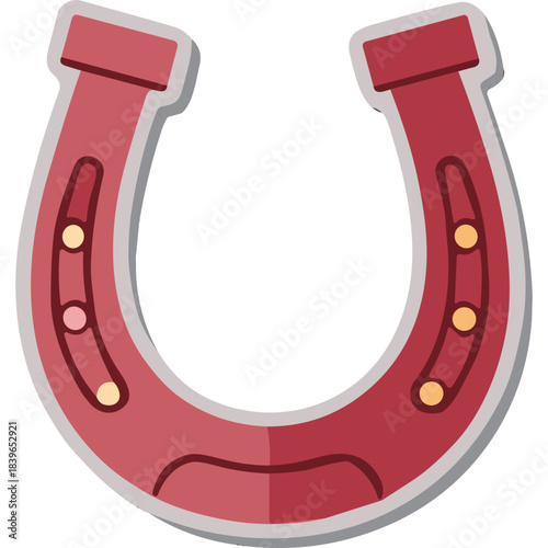 A Red Horseshoe With Gold Studs Isolated On A Black Background Symbol Of Good Luck And Fortune And Equestrianism
