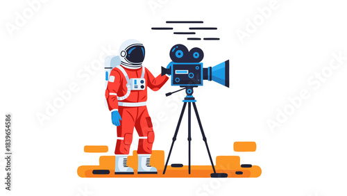 camera operator with a tripod