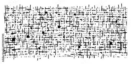Abstract hand drawn grunge grid pattern with rough intersecting lines vector illustration