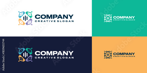 Creative AI Chatbot Icon Symbol Communication Technology Logo Design Template